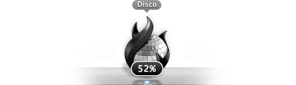 Иконка программы на панели Dock во время записи диска