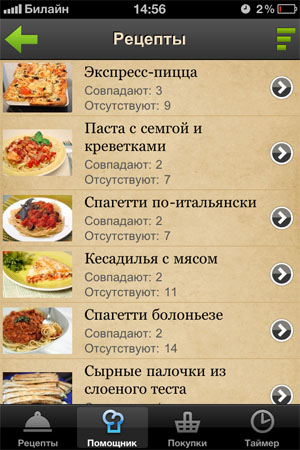 кулинарный справочник для iphone