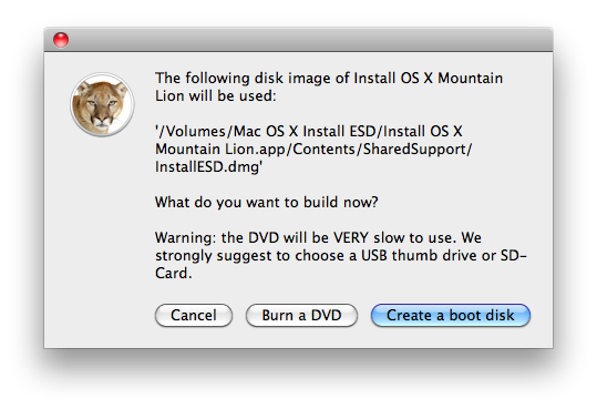 Создаем загрузочную флешку или диск с OS X Mountain Lion