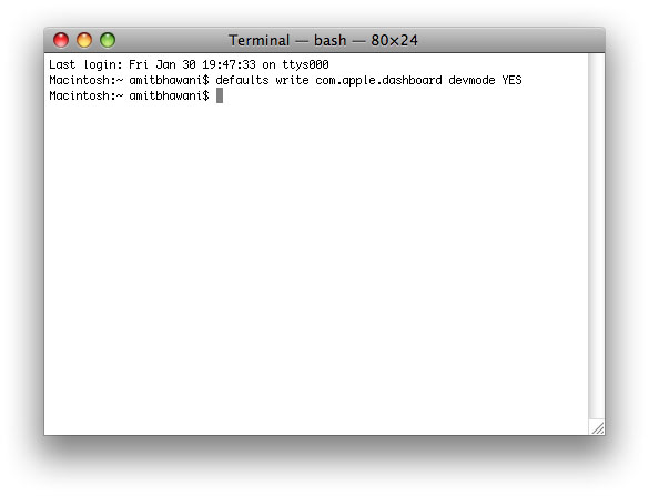 Терминал в OS X