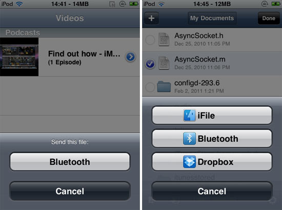 Передача файлов с iPhone по Bluetooth