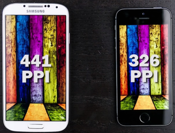 Дисплеи iPhone 5S и Samsung Galaxy S4