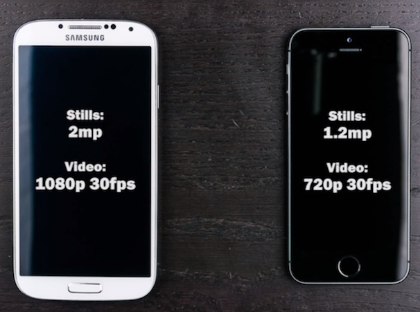 Фронтальные камеры iPhone 5S и Samsung Galaxy S4