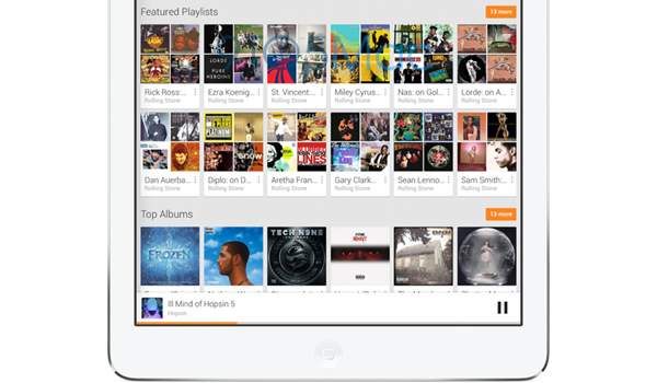 Google Play Музыка iPad